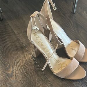 Sam Edelman Tan Suede block heel sandal
